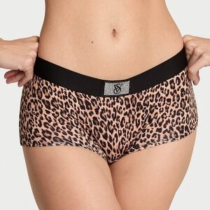 Victoria's Secret Leopard Print Shine Logo Boyshorts 🆕